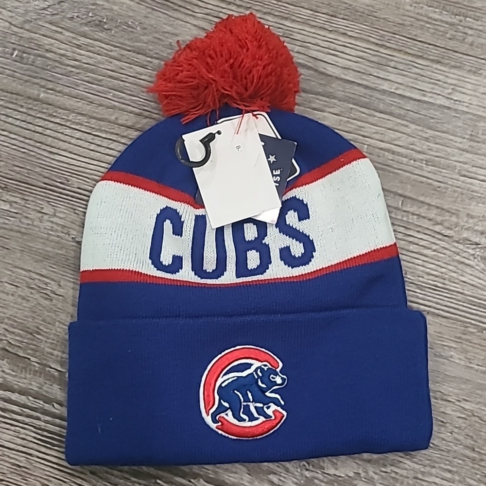 Cubs Blue and Red Knit Beanie
